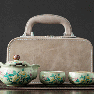 Hibiscus Flower Ruyi Pot 1 Pot 2 Cups Small Gray Tote Bag