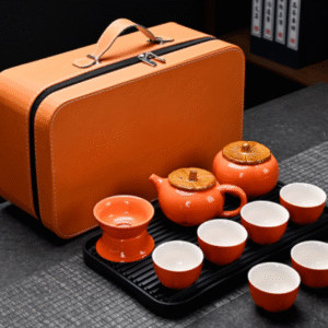 Persimmon 6 Cups + Filter Set + Tea Canister + Tea Tray + Carrying Case