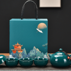 Dark green 1 pot 4 cups + Hao Yue Qingshan carrying case