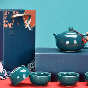 Lacquer green Guochao 1 pot 4 cups