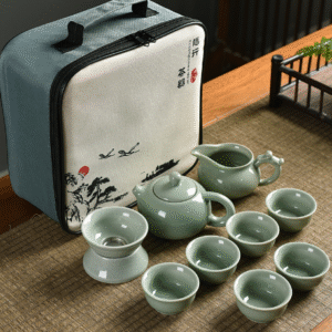 Mei Zi Qing Brother Kiln One Pot 6 Cups + Filter Set + Tea Sea + Four Square Pouches