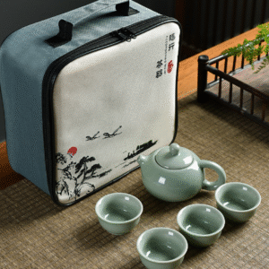 Mei Zi Qing Ge Kiln 1 pot 4 cups + 4 square bags