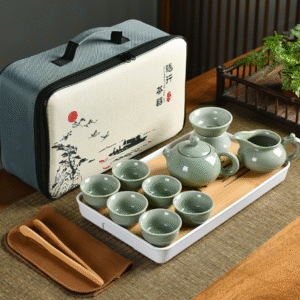 Mei Zi Qing Brother Kiln One Pot 6 Cups + Filter Set + Tea Sea + Long Tea Tray Tea Towel Clip + Long Cloth Bag