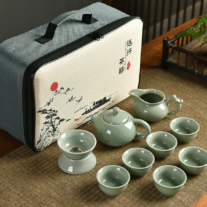 Meizi Qing Brother Kiln One Pot 6 Cups + Filter Set + Tea Sea + Long Cloth Bag