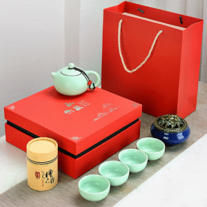 Ding kiln green one pot four cups private collection incense burner red gift box gift bag