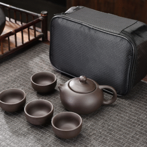 Purple Clay One Pot Four Cups + Black Bag