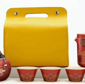 Gilt Red 1 Pot 3 Cups 1 Can Large Yellow Soft Bag