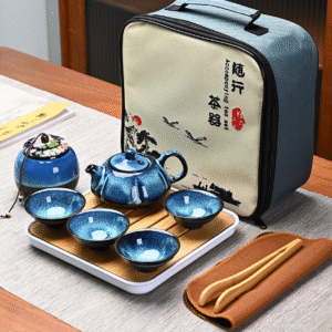 Star-glazed Pot 4 Cups + Canister + Towel Holder + Square Bag