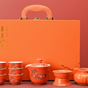 Persimmon Ruyi [a pot of 6 cups + tea sea + tea funnel set + matter of good fortune carrying case