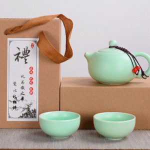 Dingyao Green One Pot Two Cups Gift Box