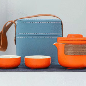 Woqi Orange One Pot 2 Cups Square Leather Bag