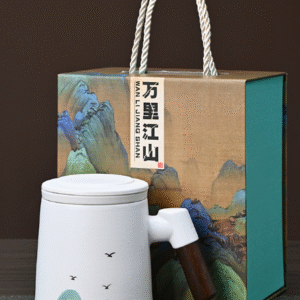 Hand-painted Miles of Rivers and Mountains 5-cup set