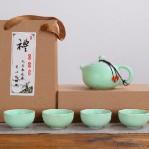 Ding kiln green one pot four cups gift box