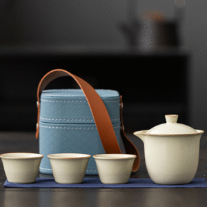 Light Travel Yellow Ru Bowl Three Cups Square Leather Bag