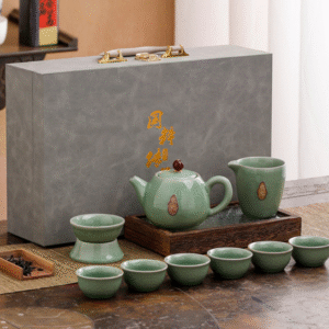 Zen Tea Kiln One Pot 6 Cups One Master Cup with Filter Set National Heritage Carrying Case Set