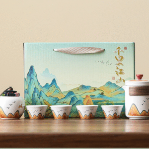 Painting Jiangshan Pure Color One Pot 4 Cups One Canister Eco-friendly Gift Set