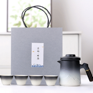 Gradient Black Xuchuan Quickly One Pot, 4 Cups, Hand-held Rolled Boxed Set