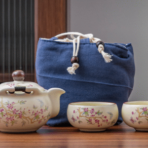 Wisteria Flower Ruyi Pot 1 Pot 2 Cups Blue Bag