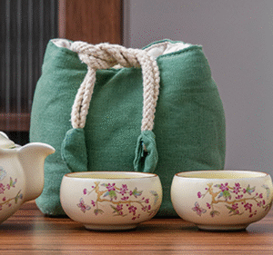 Wisteria Flower Ruyi Pot 1 Pot 3 Cups Green Bag